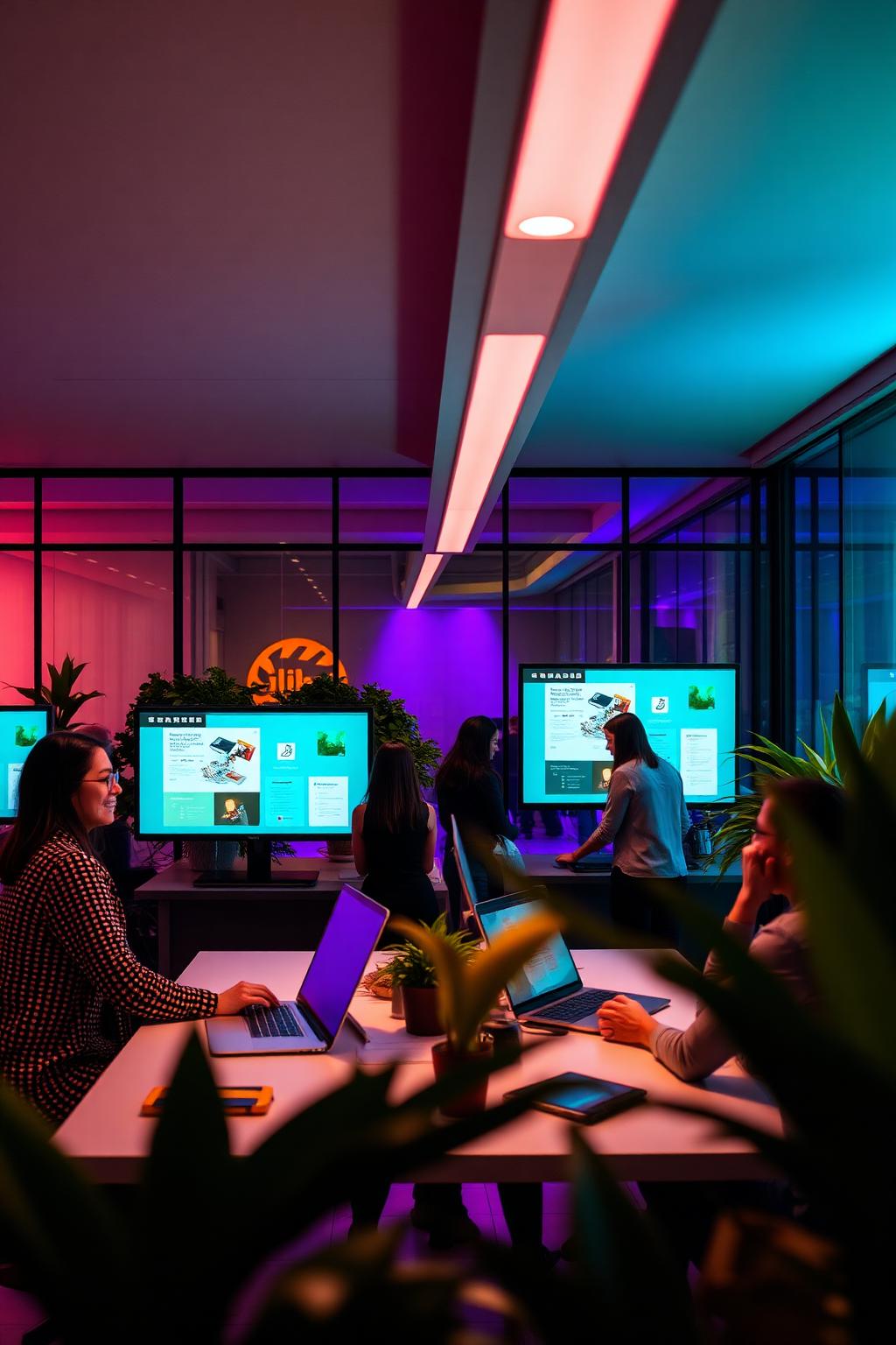 Equipe criativa trabalhando